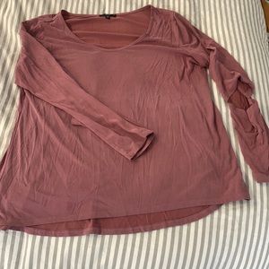 DREW cut out elbow long sleeve blush pink shirt, very soft material